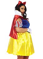 Snow White, costume dress, satin, velvet, cold shoulder, XL to 4XL